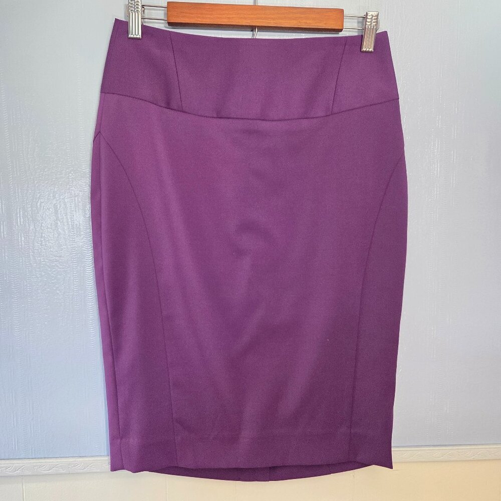 The Limited 4 Purple Mid Rise Knee Length Office Business Casual Pencil Skirt